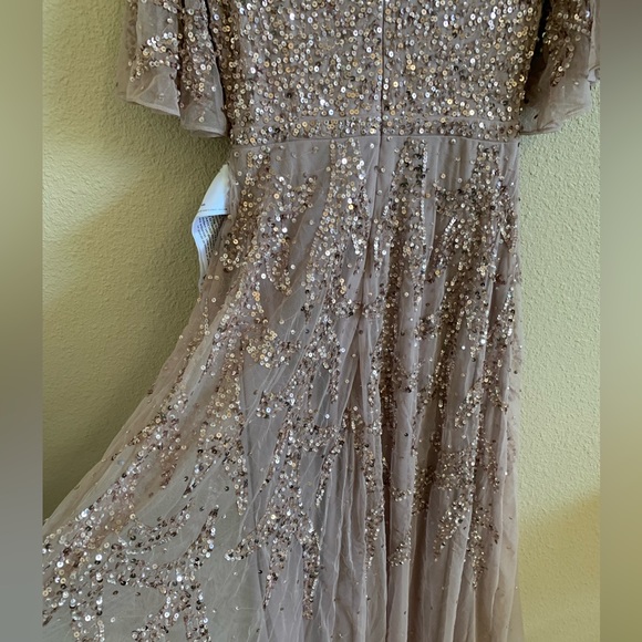 Mac Duggal SEQUINED BUTTERFLY SLEEVE HIGH LOW GOWN 93681 NWT (4)🌴 - Picture 13 of 13